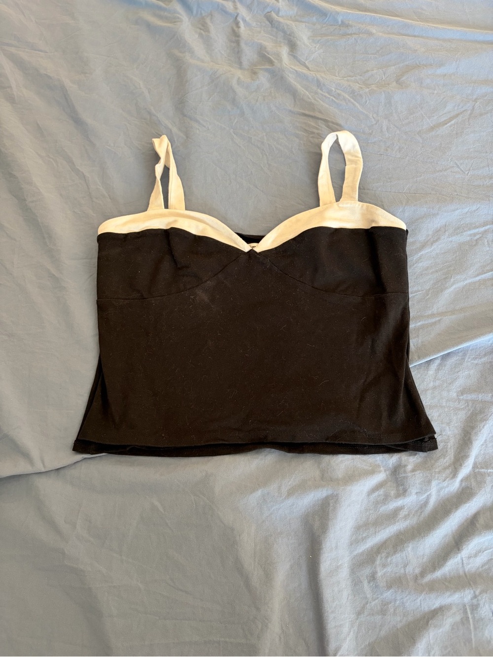 Reformation Harlan Black and Cream Bustier Cami Top - Women Intimates